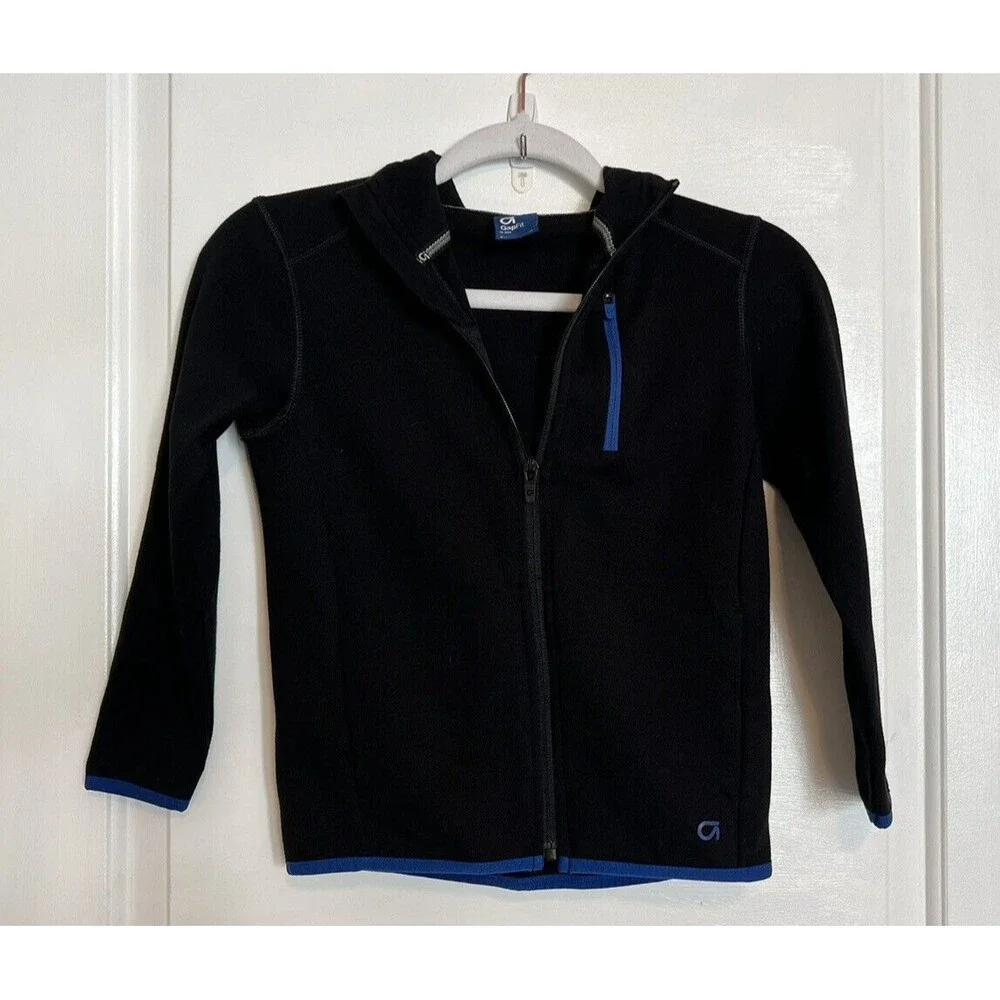 GAP FIT Quick Dry Boys Full Zip Fit Tech Hoodie Casual Athletic Sweatshirt S 6-7
